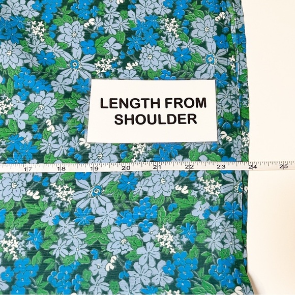 J. Crew Ruffle Trim Short Sleeve Top Hyacinth Fields XS blue floral blouse flowy - Picture 9 of 12
